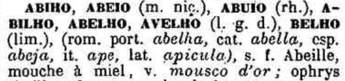 Abiho définitions extraites du livre Lou Tresor dóu Felibrige.